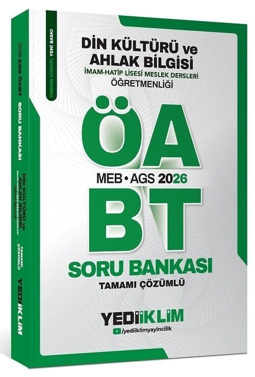 Yediiklim 2026 ÖABT MEB-AGS Din Kültürü ve Ahlak Bilgisi Öğretmenliği Soru Bankası Çözümlü Yediiklim Yayınları