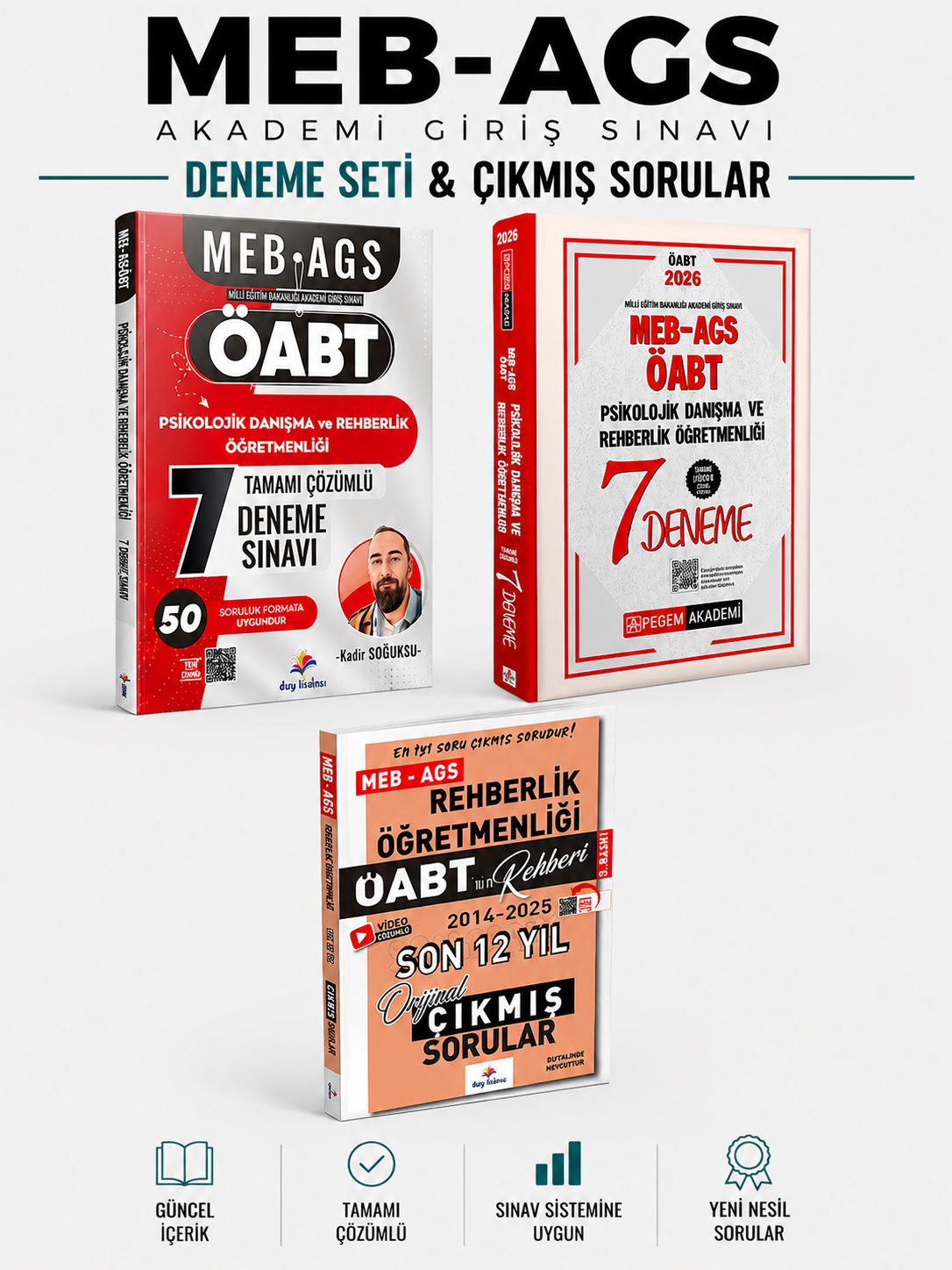 Dizgi Kitap 2026 ÖABT Rehberlik 7 Deneme + Çıkmış Sorular & Pegem ÖABT Rehberlik Deneme Seti