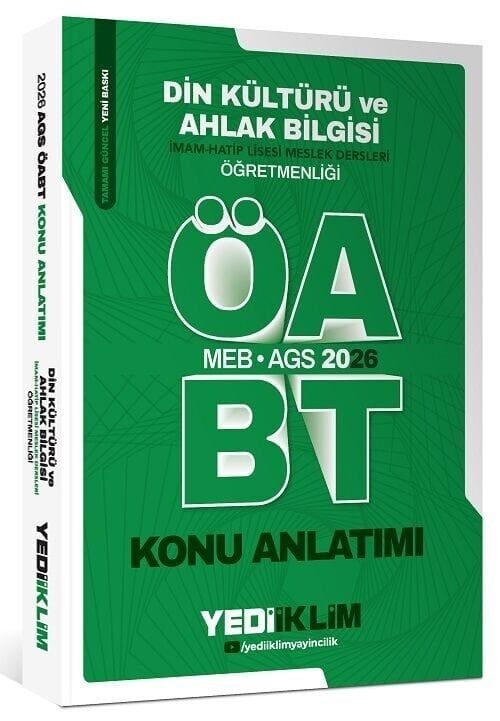 Yediiklim 2026 ÖABT MEB-AGS Din Kültürü ve Ahlak Bilgisi Öğretmenliği Konu Anlatımı Yediiklim Yayınları