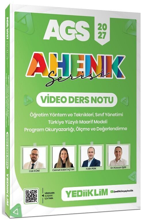 Yediiklim 2027 MEB-AGS Eğitim Bilimleri ÖYT, Sınıf Yönetimi, TYMM, Program Okuryazarlığı, Ölçme Değerlendirme Video Ders Notu Ahenk Serisi - Can Köni