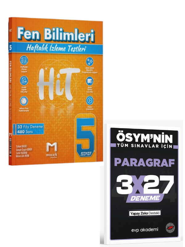 Mozaik 2027 5. Sınıf Fen Bilimleri HİT 32 Deneme+ EVP Akademi Paragraf