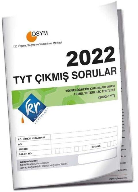KR Akademi Yayınları 2022 TYT Tıpkı Basım Çıkmış Sorular