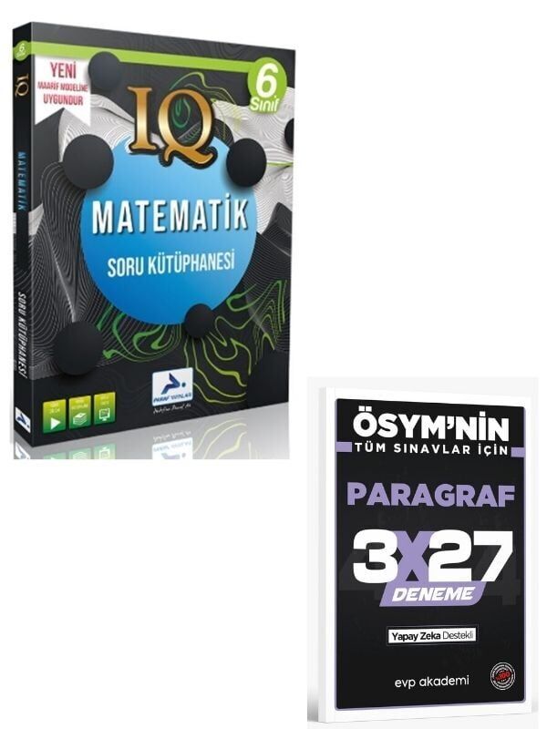 Paraf 2027  6. Sınıf Matematik IQ Soru Kütüphanesi+ EVP Akademi Paragraf