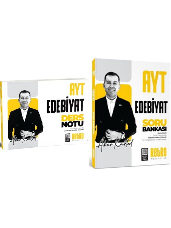 Retro Yayıncılık 2026 Aker Kartal AYT Edebiyat Ders Notu ve Soru Bankası 2 li Set