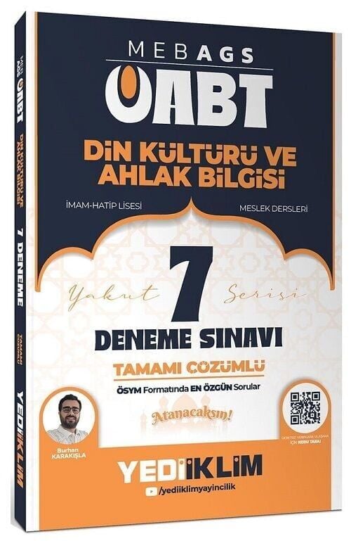 Yediiklim 2026 ÖABT MEB-AGS Din Kültürü ve Ahlak Bilgisi Öğretmenliği 7 Deneme Çözümlü - Burhan Karakışla Yediiklim Yayınları