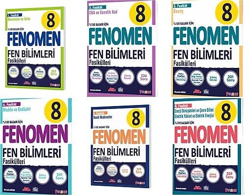 Fenomen Okul Yayınları LGS 8. Sınıf Fen Bilimleri Fasikül Seti (1-2-3-4-5-6. Sayılar)