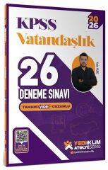 Yediiklim 2026 KPSS Vatandaşlık Atölye 26 Deneme Çözümlü - Yasin Yıldız Yediiklim Yayınları
