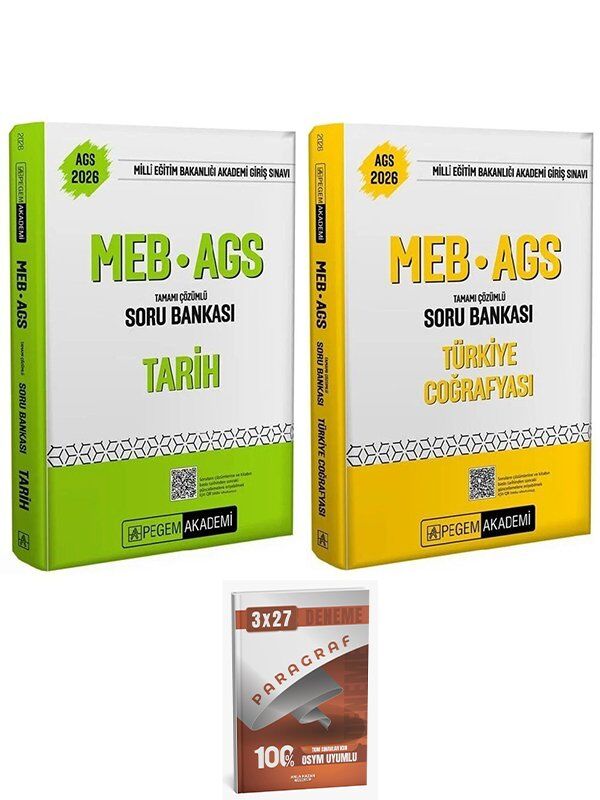 Pegem 2026 MEB-AGS Tarih + Türkiye Coğrafyası Soru Bankası 2 li Set AnlaKazan Paragraf