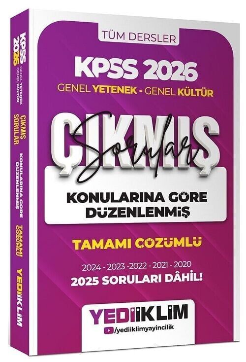 Yediiklim 2026 KPSS Genel Yetenek Genel Kültür Çıkmış Sorular Son 6 Yıl Konularına Göre Çözümlü Yediiklim Yayınları