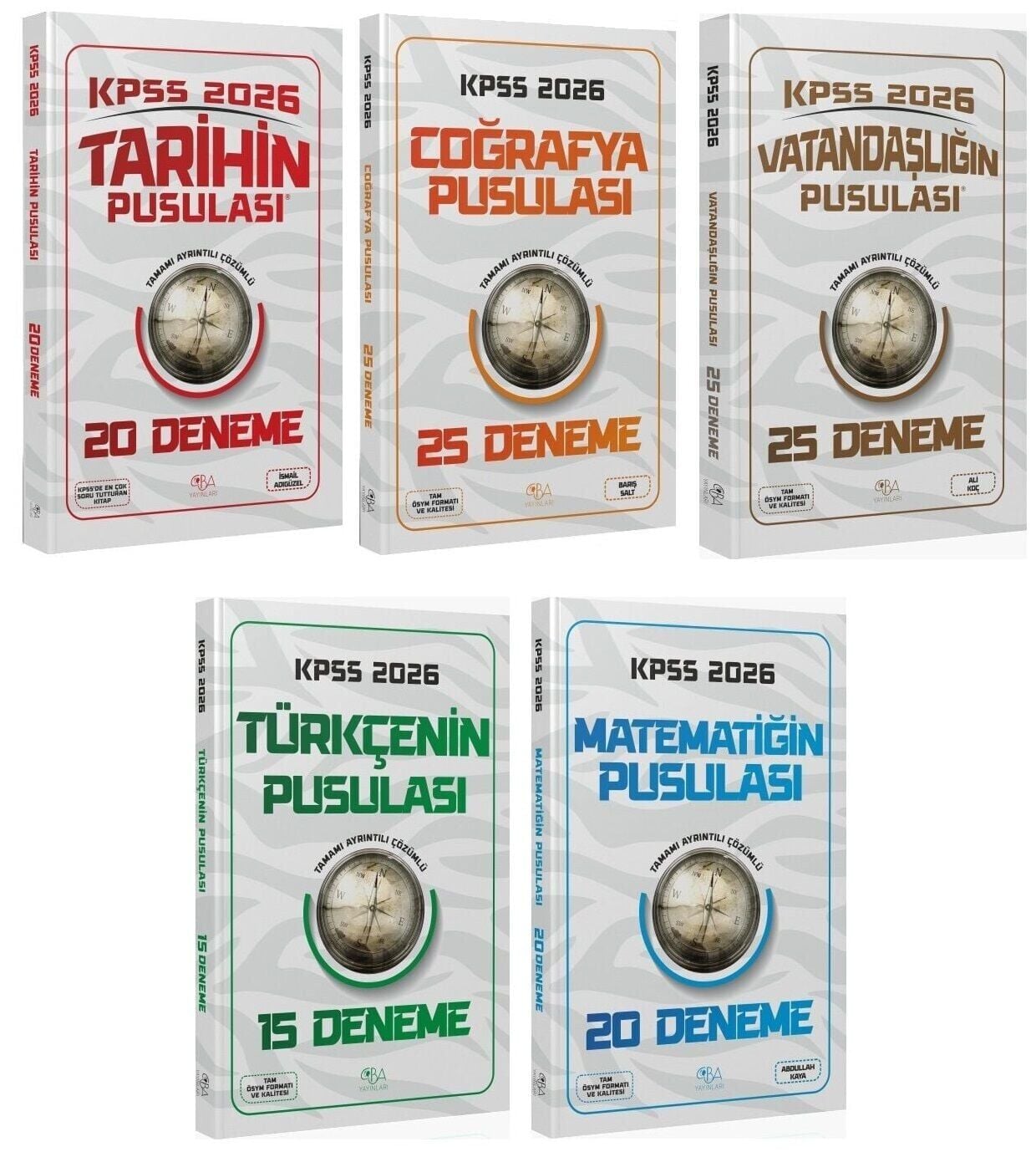 CBA Yayınları 2026 KPSS Genel Yetenek Genel Kültür Pusulası 105 Deneme 5 li Set CBA Yayınları