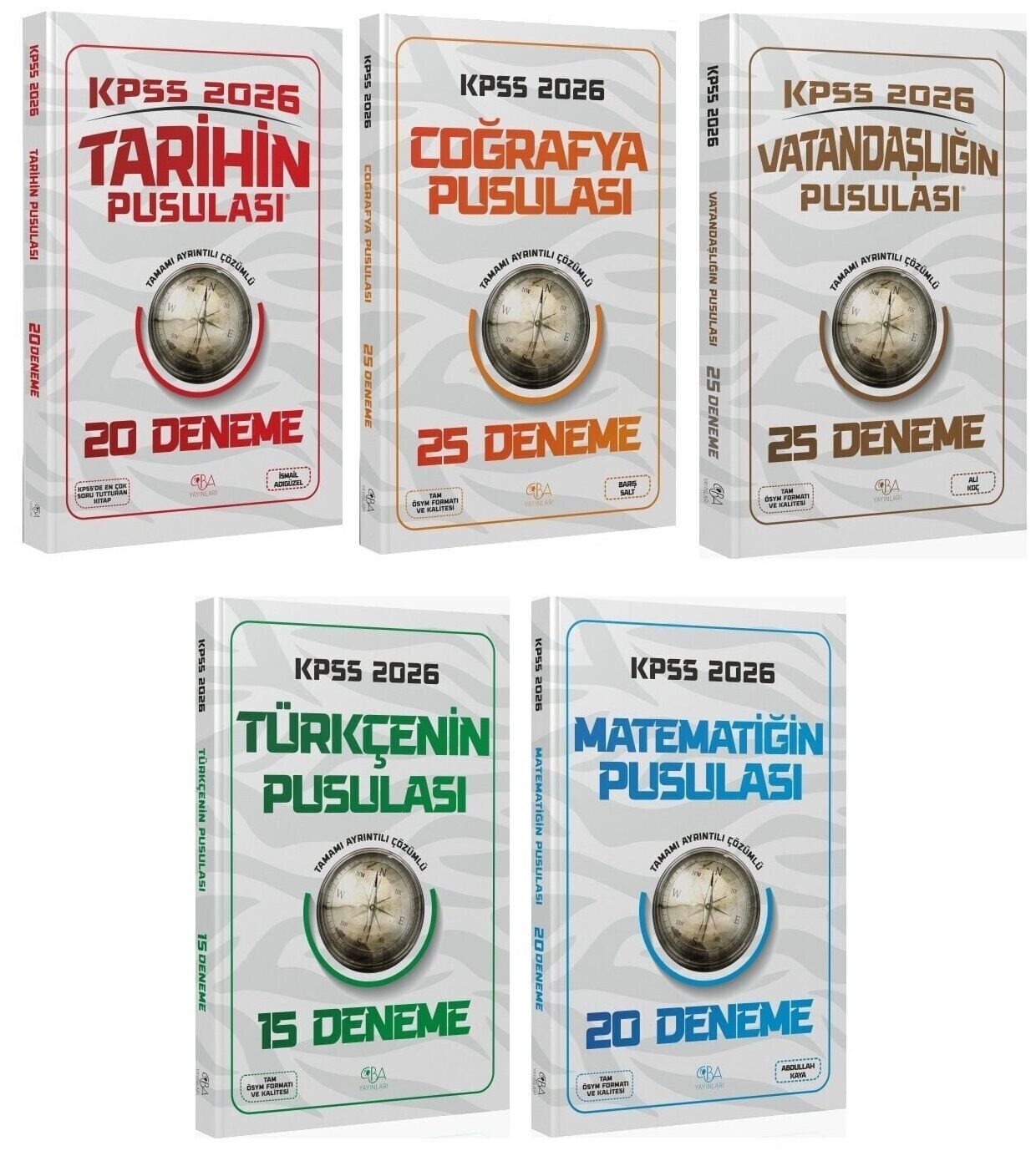CBA Yayınları 2026 KPSS Genel Yetenek Genel Kültür Pusulası 105 Deneme 5 li Set CBA Yayınları