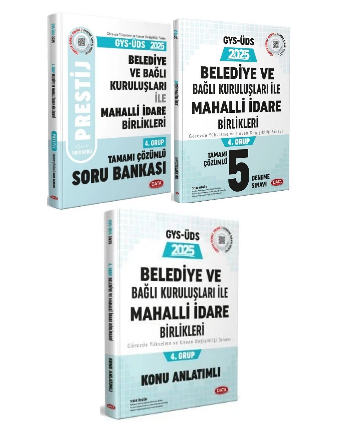 Data 2025 Belediye ve Bağlı Kuruluşları İle Mahalli İdare 4.Grup Prestij Soru + Deneme + Konu 3 Lü