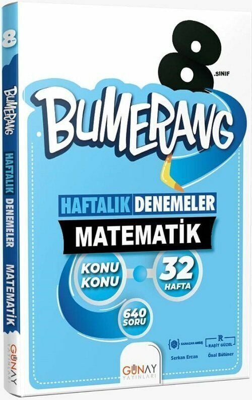 Günay Yayınları 8. Sınıf Matematik Bumerang Konu Konu Haftalık Denemeler