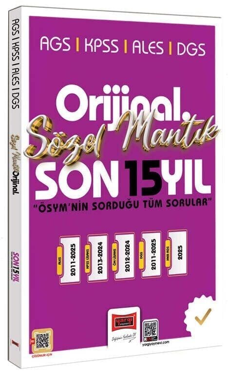 Yargı 2026 KPSS MEB-AGS ALES DGS Sözel Mantık Orijinal Çıkmış Sorular Son 15 Yıl Çözümlü Yargı Yayınları