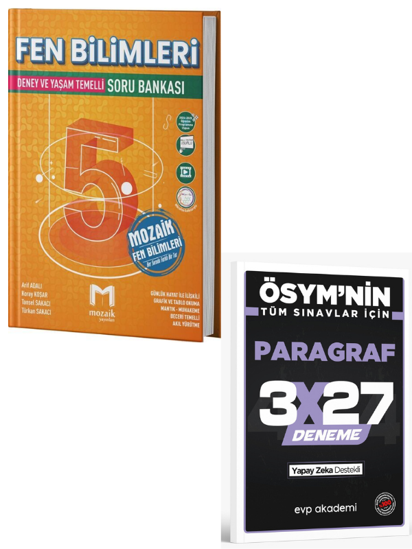 Mozaik 2027 5. Sınıf Fen Bilimleri Soru Bankası+ EVP Akademi Paragraf