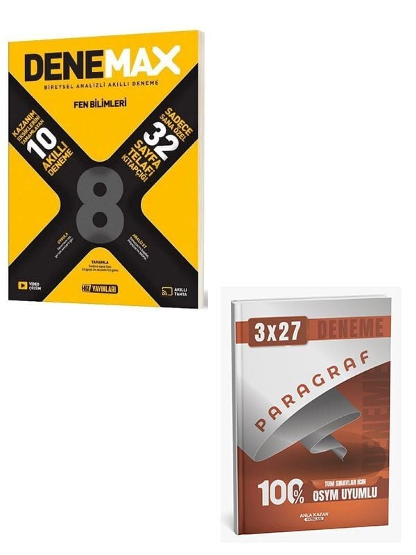 Hız 2027 8. Sınıf Fen Bilimleri Denemax 10 lu Akıllı Deneme+Anla Kazan Paragraf Deneme