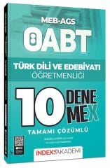 İndeks Akademi 2025 ÖABT MEB-AGS Türk Dili ve Edebiyatı Öğretmenliği 10 DenemeX Çözümlü İndeks Akademi Yayınları