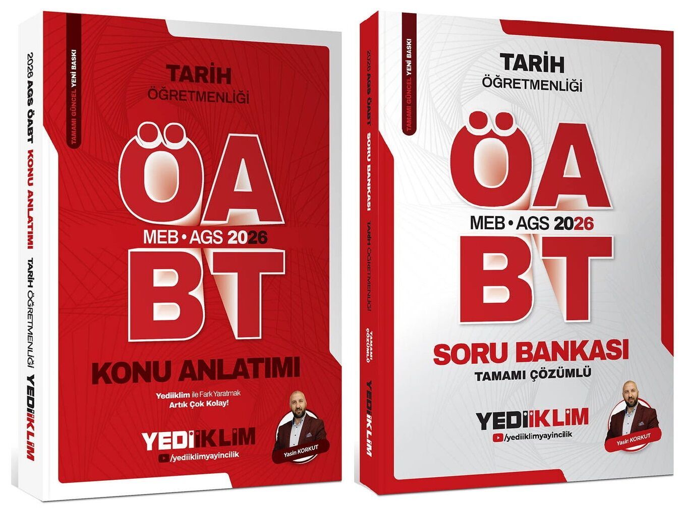 Yediiklim 2026 ÖABT MEB-AGS Tarih Öğretmenliği Konu Anlatımı + Soru Bankası 2 li Set - Yasin Korkut Yediiklim Yayınları