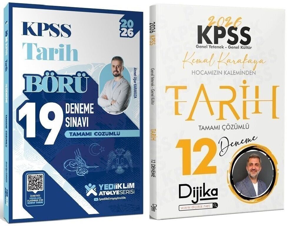 Yediiklim + Dijika 2026 KPSS MEB-AGS Tarih Börü 19 + 12 Deneme 2 li Set - Ahmet Uğur Karakuza, Kemal Karakaya Yediiklim Dijika Yayınları