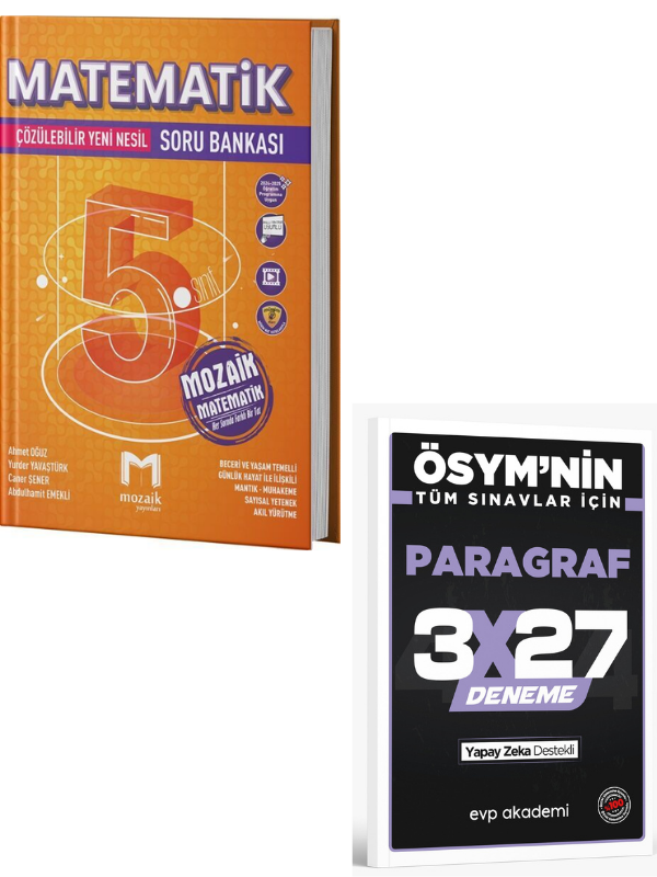 Mozaik 2027 5. Sınıf Matematik Soru Bankası+ EVP Akademi Paragraf
