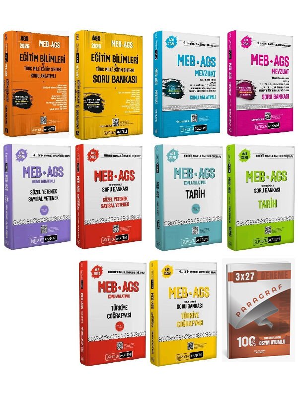 Pegem 2026 MEB-AGS Tüm Dersler Konu Anlatımlı + Soru Bankası 10 lu Set AnlaKazan Paragraf