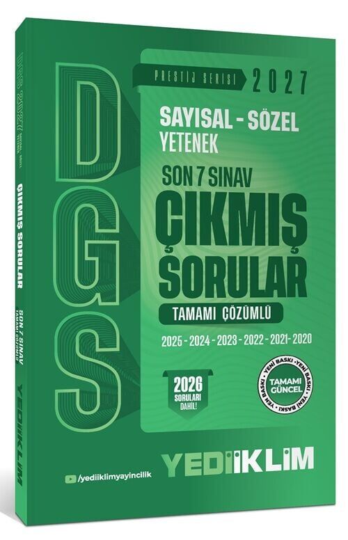 Yediiklim 2027 DGS Prestij Çıkmış Sorular Son 7 Sınav Çözümlü
