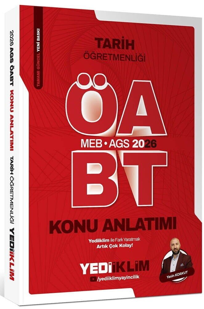 Yediiklim 2026 ÖABT MEB-AGS Tarih Öğretmenliği Konu Anlatımı - Yasin Korkut Yediiklim Yayınları