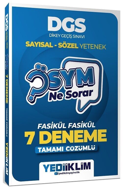 Yediiklim 2027 DGS ÖSYM Ne Sorar 7 Deneme Fasikül Çözümlü