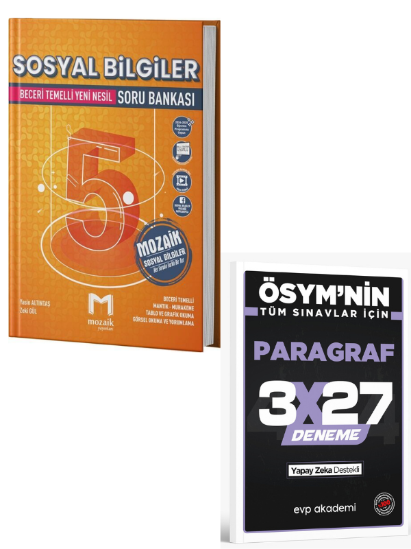Mozaik 2027 5. Sınıf Sosyal Bilgiler Soru Bankası+ EVP Akademi Paragraf