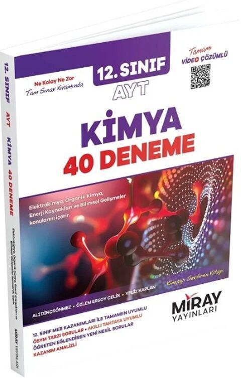 Miray Yayınları 12. Sınıf AYT Kimya 40 Deneme Video Çözümlü