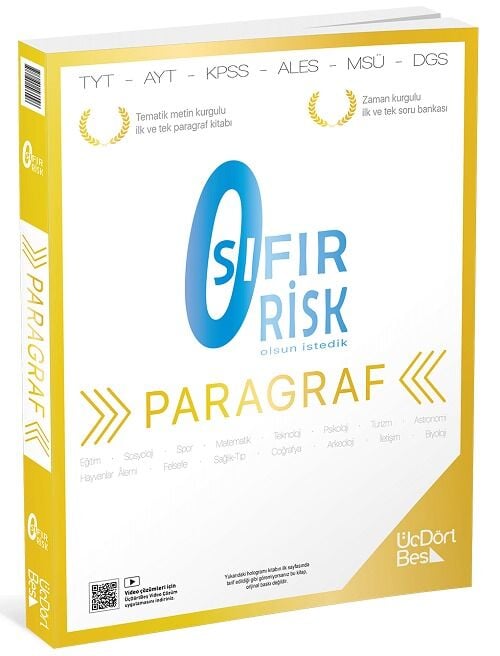 ÜçDörtBeş Yayınları Paragraf Sıfır Risk