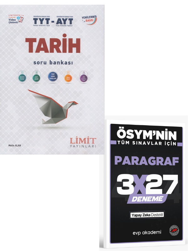 Limit 2027 TYT AYT Tarih Video Çözümlü Soru Bankası+ EVP Akademi Paragraf