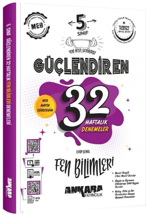 Ankara Yayıncılık 5. Sınıf Fen Bilimleri Güçlendiren 32 Haftalık Denemeleri