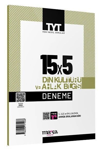 Marka 2025 YKS TYT Din Kültürü ve Ahlak Bilgisi 15x5 Deneme Marka Yayınları
