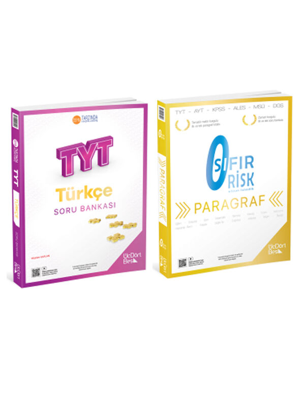 ÜçDörtBeş 2026 TYT Türkçe Soru ve Sıfır Risk Paragraf Soru 2 li Set