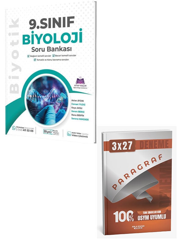 Biyotik 2027 9. Sınıf Biyoloji Soru Bankası+Anla Kazan Paragraf Deneme