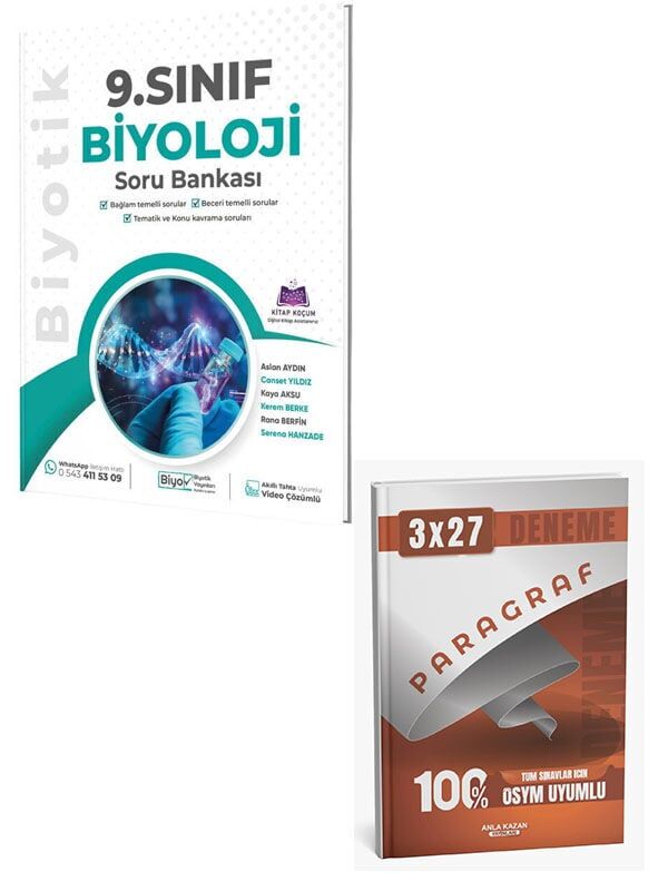 Biyotik 2027 9. Sınıf Biyoloji Soru Bankası+Anla Kazan Paragraf Deneme