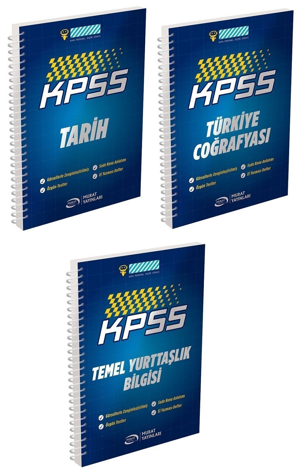 Murat KPSS Tarih + Coğrafya + Vatandaşlık Defteri 3 lü Set Murat Yayınları
