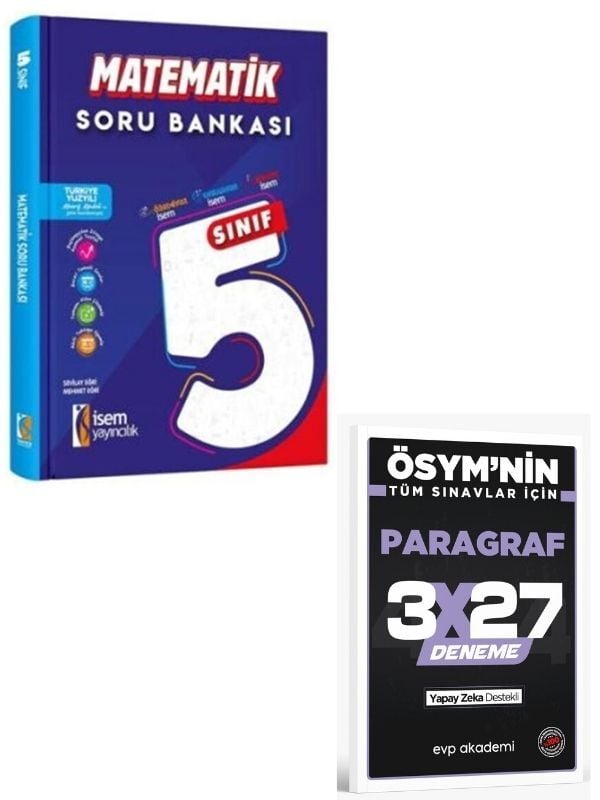 İsem 2027  5. Sınıf Matematik Soru Bankası+ EVP Akademi Paragraf