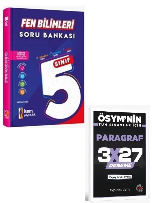 İsem 2027 5. Sınıf Fen Bilimleri Soru Bankası+ EVP Akademi Paragraf