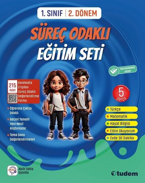 Tudem 1. Sınıf 2. Dönem Süreç Odaklı Eğitim Seti 5 Parça Tudem Yayınları