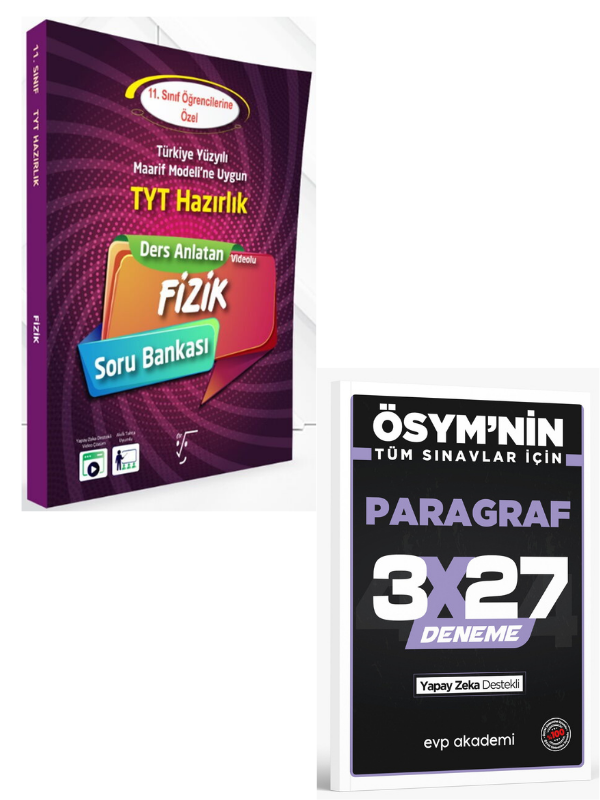 Karekök 2027 11. Sınıf TYT Hazırlık Fizik Ders Anlatan Soru Bankası+ EVP Akademi Paragraf