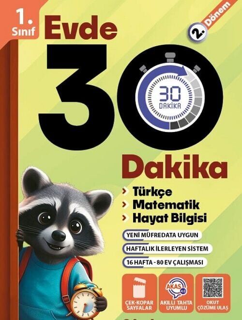 Tudem 1. Sınıf 2. Dönem Evde 30 Dakika Çalışma Kitabı Tudem Yayınları