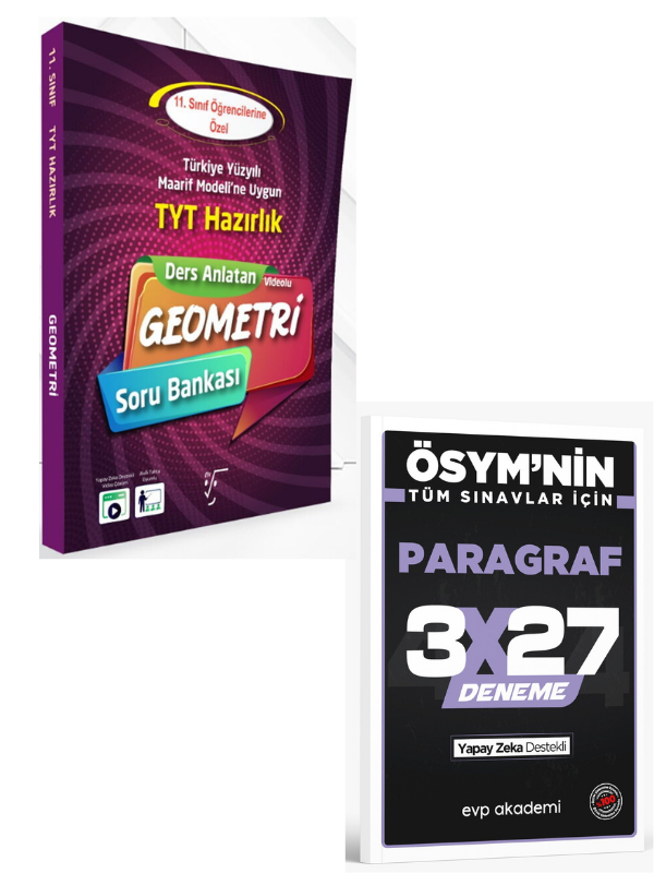 Karekök 2027 11. Sınıf TYT Hazırlık Geometri Ders Anlatan Soru Bankası+ EVP Akademi Paragraf