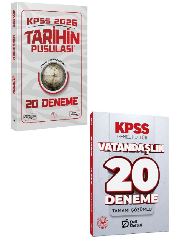 Cba Yayınları 2026 Kpss Tarihin Pusulası 20 Deneme Çözümlü + DeliDefteri Vatandaşlık Deneme 2li set