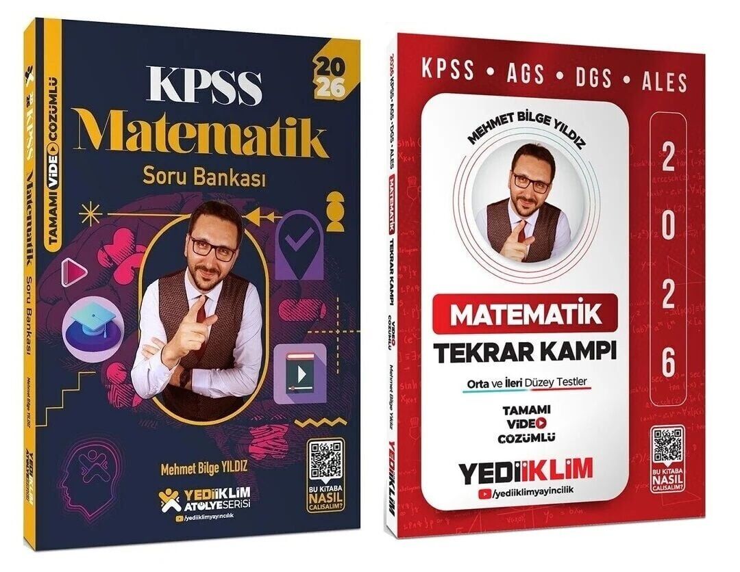 Yediiklim 2026 KPSS Matematik Atölye Soru Bankası + Tekrar Kampı 2 li Set - Mehmet Bilge Yıldız Yediiklim Yayınları