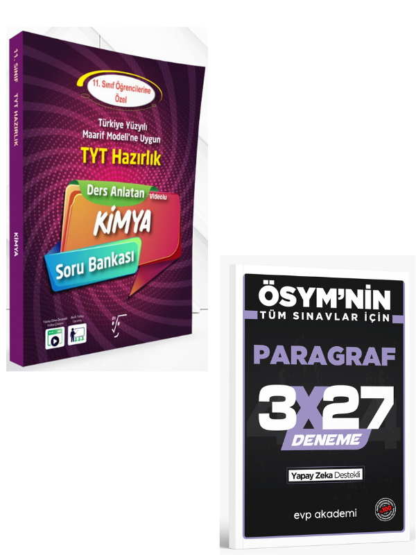 Karekök 2027 11. Sınıf TYT Hazırlık Kimya Ders Anlatan Soru Bankası+ EVP Akademi Paragraf