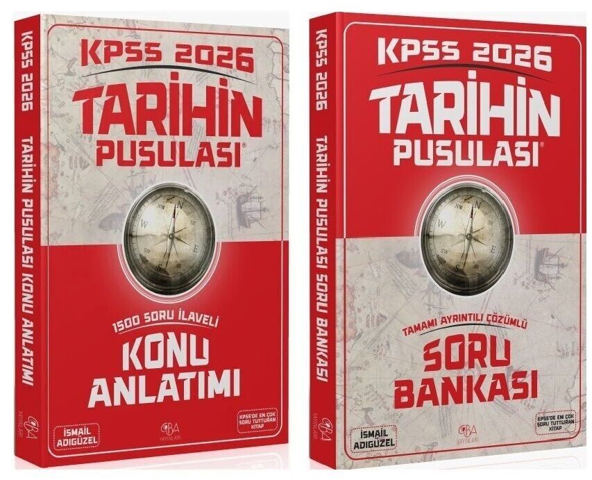 CBA Yayınları 2026 KPSS Tarihin Pusulası Konu + Soru - İsmail Adıgüzel CBA Yayınları 2 li Set