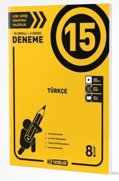 Hız Yayınları 8. Sınıf Türkçe 15 Deneme