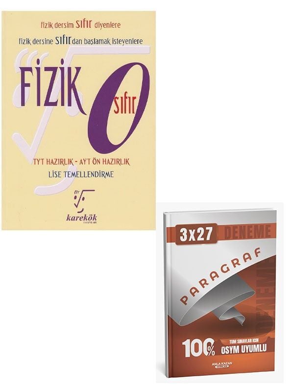 Karekök 2027 TYT AYT Ön Hazırlık Fizik Sıfır+Anla Kazan Paragraf Deneme
